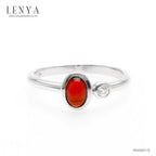 LENYA แหวนเงินแท้ ประดับพลอยโกเมน (Garnet) เสริมบุคลิกความมั่นใจ เสริมให้ร่ำรวย อัญมณีประจำเดือนมกราคม