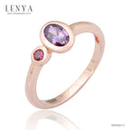 LENYA แหวน ETERNAL ประดับด้วย SWAROVSKI ZIRCONIA ดีไซน์น่ารักเรียบหรู ตัวเรือนเงินแท้ชุบสีพิ้งค์โกลด์ (Pink Gold)