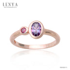 LENYA แหวน ETERNAL ประดับด้วย SWAROVSKI ZIRCONIA ดีไซน์น่ารักเรียบหรู ตัวเรือนเงินแท้ชุบสีพิ้งค์โกลด์ (Pink Gold)
