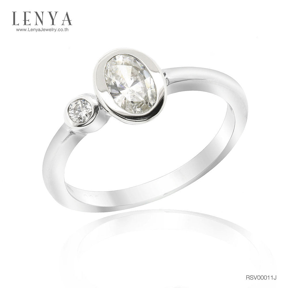 LENYA แหวน LENYA ETERNAL ประดับด้วย SWAROVSKI ZIRCONIA ดีไซน์น่ารักเรียบหรู ตัวเรือนเงินแท้ชุบทองคำขาว