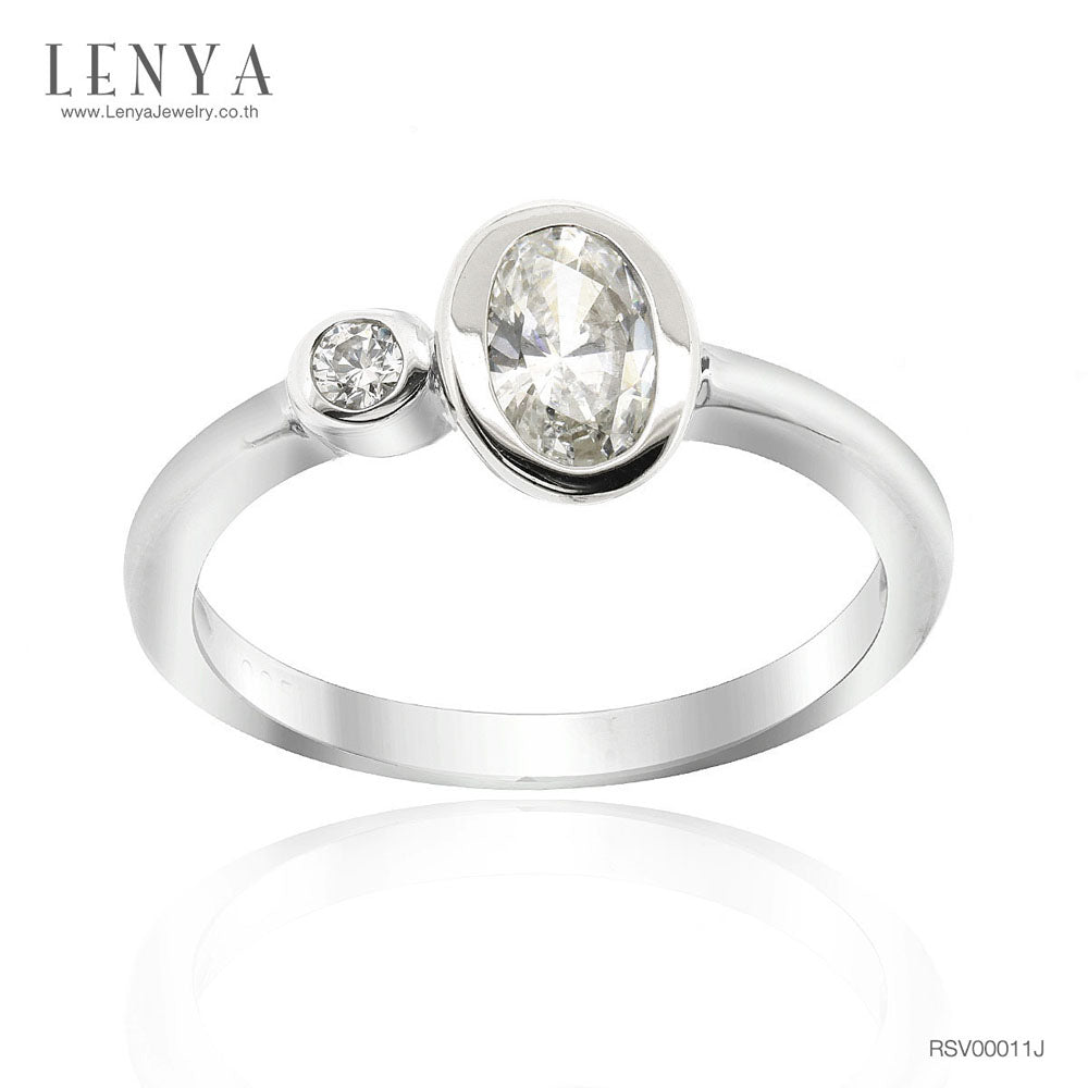 LENYA แหวน LENYA ETERNAL ประดับด้วย SWAROVSKI ZIRCONIA ดีไซน์น่ารักเรียบหรู ตัวเรือนเงินแท้ชุบทองคำขาว