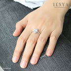 LENYA แหวน CZ DiamondLike เสริมลุคใส่สบาย ขนาด 6.5 มิล ตัวเรือนเงินแท้925 ชุบทองคำขาว