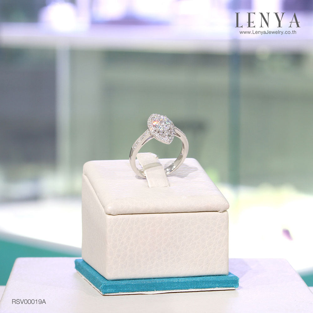 LENYA แหวน CZ DiamondLike เสริมลุคใส่สบาย ขนาด 6.5 มิล ตัวเรือนเงินแท้925 ชุบทองคำขาว