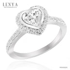 LENYA แหวน CZ DiamondLike ดีไซน์รูปหัวใจลุคหรู ขนาด 6 มิล ตัวเรือนเงินแท้925 ชุบทองคำขาว
