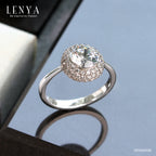 LENYA แหวน CZ จาก Swarovski เสริมลุคเรียบหรู ขนาด 6.50 มิล ตัวเรือนเงินแท้925 ชุบทองคำขาว