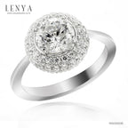 LENYA แหวน CZ จาก Swarovski เสริมลุคเรียบหรู ขนาด 6.50 มิล ตัวเรือนเงินแท้925 ชุบทองคำขาว
