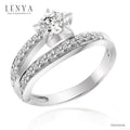 LENYA แหวนเพชร DiamondLike แฟชั่นดีไซน์รูปดาว ให้คุณโดดเด่นในทุกปาร์ตี้ ตัวเรือนเงินแท้ชุบทองคำขาว