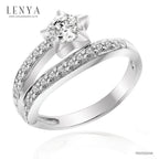 LENYA แหวนเพชร DiamondLike แฟชั่นดีไซน์รูปดาว ให้คุณโดดเด่นในทุกปาร์ตี้ ตัวเรือนเงินแท้ชุบทองคำขาว