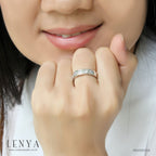 LENYA แหวน CZ DiamondLike ดีไซน์เรียบหรู ใส่ติดนิ้วได้ทุกวัน ตัวเรือนเงินแท้925 ชุบทองคำขาว