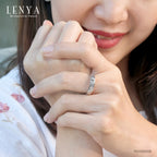LENYA แหวนประดับ SWAROVSKI ZIRCONIA  ตัวเรือนเงินแท้ชุบทองคำขาว เลือกสวมใส่ติดนิ้วได้ในทุกวัน