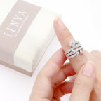 LENYA แหวน CZ จาก SWAROVSKI เสริมลุคเรียบหรู ขนาด 5 มิล ตัวเรือนเงินแท้925 ชุบทองคำขาว