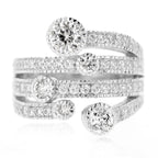 LENYA แหวน CZ จาก SWAROVSKI เสริมลุคเรียบหรู ขนาด 5 มิล ตัวเรือนเงินแท้925 ชุบทองคำขาว