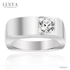 LENYA แหวน CZ DiamondLike เสริมลุคใส่สบายทุกวัน ขนาด 5.5 มิล ตัวเรือนเงินแท้925 ชุบทองคำขาว