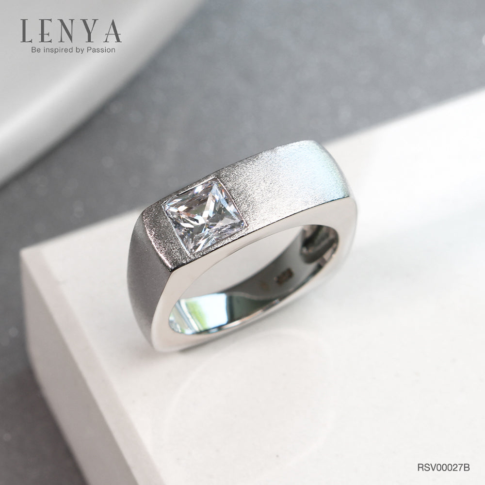 LENYA แหวน CZ DiamondLike เสริมลุคใส่สบายทุกวัน ขนาด 5.5 มิล ตัวเรือนเงินแท้925 ชุบทองคำขาว