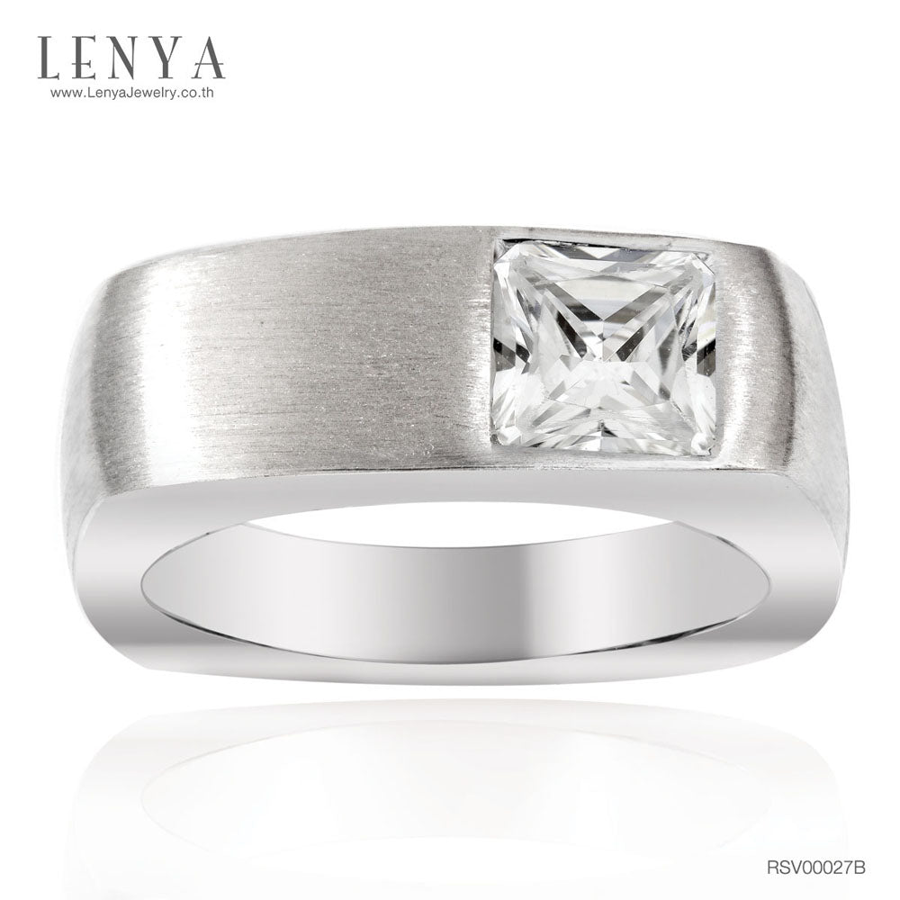 LENYA แหวน CZ DiamondLike เสริมลุคใส่สบายทุกวัน ขนาด 5.5 มิล ตัวเรือนเงินแท้925 ชุบทองคำขาว