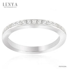 LENYA แหวนเพชร DiamondLike ดีไซน์แบบแถวเดี่ยว ดูสวยคลาสสิคสุดๆ บนตัวเรือนเงินแท้ชุบทองคำขาว
