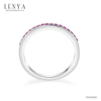 LENYA แหวน CZ สีชมพูจาก SWAROVSKI สะกดทุกสายตา ขนาด 1.25 มิล ตัวเรือนเงินแท้925 ชุบทองคำขาว