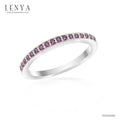 LENYA แหวน  ETERNAL ประดับด้วย SWAROVSKI ZIRCONIA สีม่วงแฟนซี บนตัวเรือนเงินแท้ชุบทองคำขาวแท้ สวยคลาสสิค