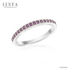 LENYA แหวน  ETERNAL ประดับด้วย SWAROVSKI ZIRCONIA สีม่วงแฟนซี บนตัวเรือนเงินแท้ชุบทองคำขาวแท้ สวยคลาสสิค