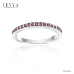 LENYA แหวน  ETERNAL ประดับด้วย SWAROVSKI ZIRCONIA สีม่วงแฟนซี บนตัวเรือนเงินแท้ชุบทองคำขาวแท้ สวยคลาสสิค