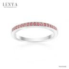 LENYA แหวน ETERNAL ประดับด้วย SWAROVSKI ZIRCONIA สีชมพูแฟนซี บนตัวเรือนเงินแท้ชุบทองคำขาวแท้ สวยคลาสสิค