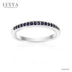 LENYA แหวน ETERNAL ประดับด้วย SWAROVSKI ZIRCONIA สีน้ำเงิน บนตัวเรือนเงินแท้ชุบทองคำขาวแท้ สวยคลาสสิค