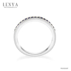 LENYA แหวน ETERNAL ประดับด้วย SWAROVSKI ZIRCONIA สีน้ำเงิน บนตัวเรือนเงินแท้ชุบทองคำขาวแท้ สวยคลาสสิค