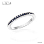 LENYA แหวน ETERNAL ประดับด้วย SWAROVSKI ZIRCONIA สีน้ำเงิน บนตัวเรือนเงินแท้ชุบทองคำขาวแท้ สวยคลาสสิค