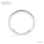 LENYA แหวน CZ สีฟ้าจาก SWAROVSKI หรูหราสวยคลาสสิค ขนาด 1.25 มิล ตัวเรือนเงินแท้925 ชุบทองคำขาว
