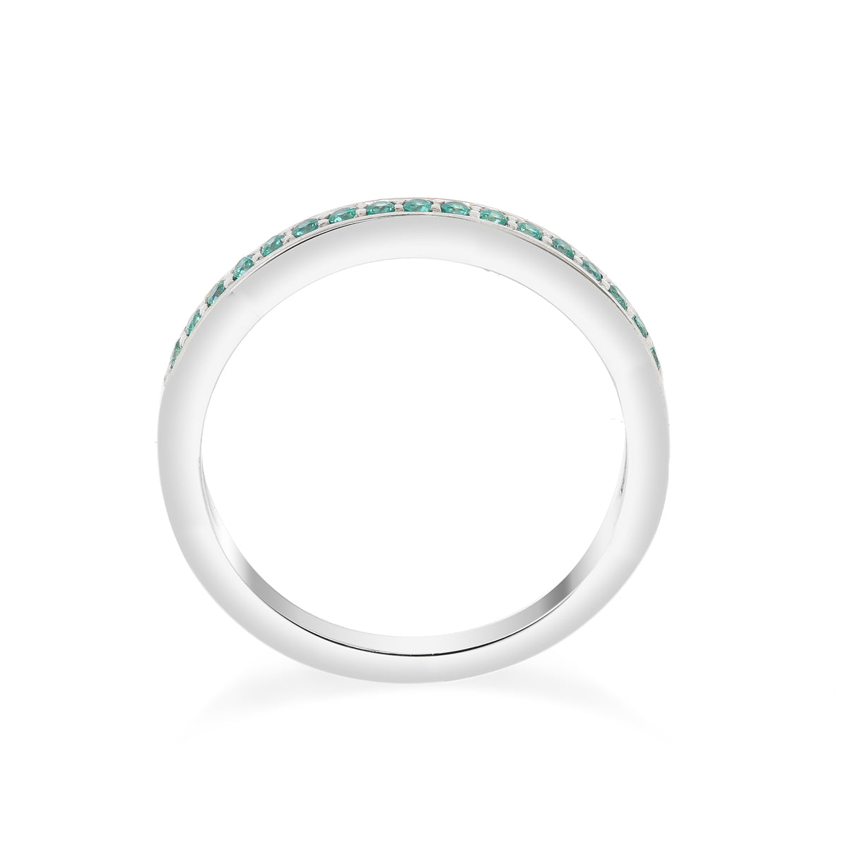 LENYA แหวน CZ สีเขียวจาก SWAROVSKI เพิ่มความงามขนาด 1.25 มิล ตัวเรือนเงินแท้925 ชุบทองคำขาว