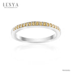LENYA แหวน  ETERNAL ประดับด้วย SWAROVSKI ZIRCONIA สีเหลืองแฟนซี บนตัวเรือนเงินแท้ชุบทองคำขาวแท้ สวยคลาสสิค