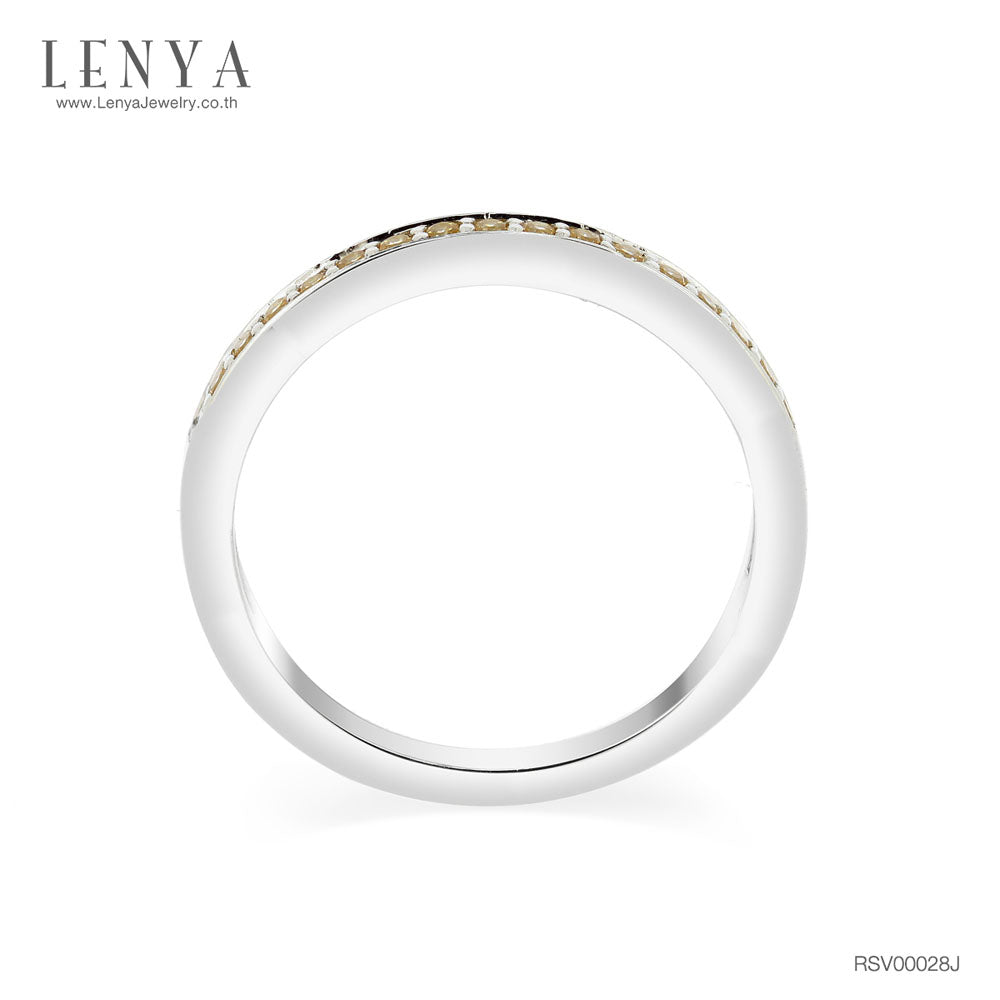 LENYA แหวน  ETERNAL ประดับด้วย SWAROVSKI ZIRCONIA สีเหลืองแฟนซี บนตัวเรือนเงินแท้ชุบทองคำขาวแท้ สวยคลาสสิค