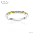 LENYA แหวน ETERNAL ประดับด้วย SWAROVSKI ZIRCONIA สีเหลืองทอง บนตัวเรือนเงินแท้ชุบทองคำขาวแท้ สวยคลาสสิค