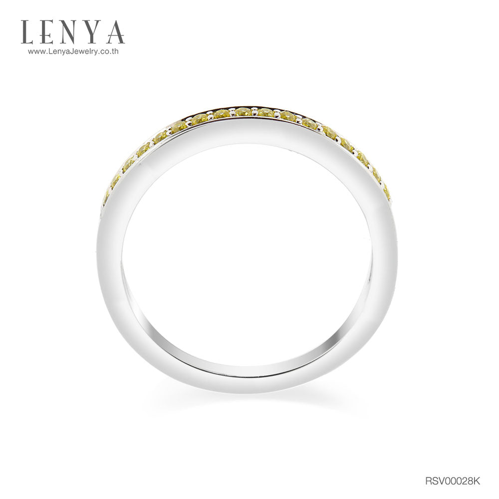 LENYA แหวน ETERNAL ประดับด้วย SWAROVSKI ZIRCONIA สีเหลืองทอง บนตัวเรือนเงินแท้ชุบทองคำขาวแท้ สวยคลาสสิค