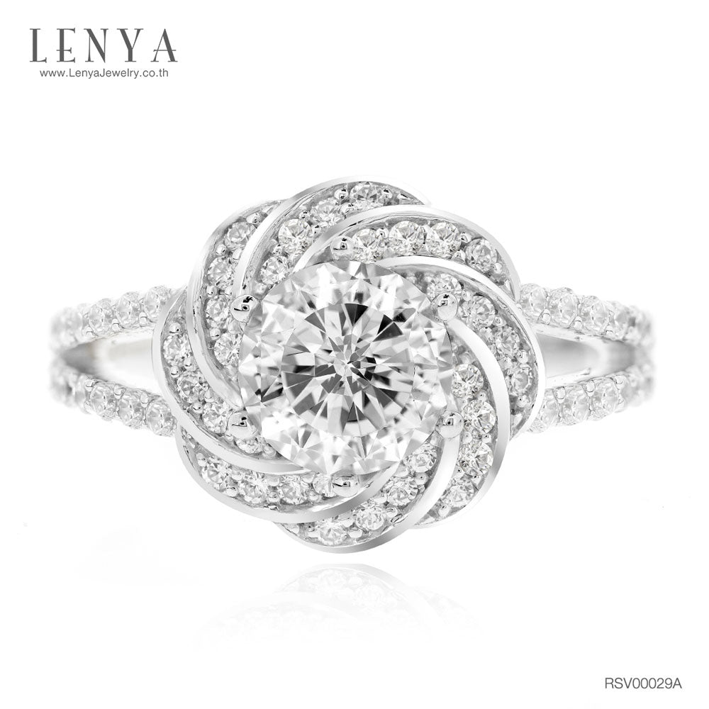 LENYA แหวนเงินแท้ ประดับด้วย Diamondlike  เสริมบุคลิกเพิ่มความมั่นใจ