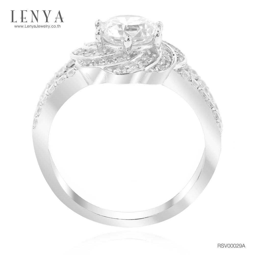 LENYA แหวนเงินแท้ ประดับด้วย Diamondlike  เสริมบุคลิกเพิ่มความมั่นใจ