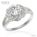 LENYA แหวนเงินแท้ 925 LENYA ETERNAL ชุบทองคำขาว ประดับด้วย SWAROVSKI ZIRCONIA สีขาว สวยคลาสสิค  เสริมบุคลิกเพิ่มความมั่นใจ