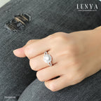 LENYA แหวนเงินแท้ 925 LENYA ETERNAL ชุบทองคำขาว ประดับด้วย SWAROVSKI ZIRCONIA สีขาว สวยคลาสสิค  เสริมบุคลิกเพิ่มความมั่นใจ
