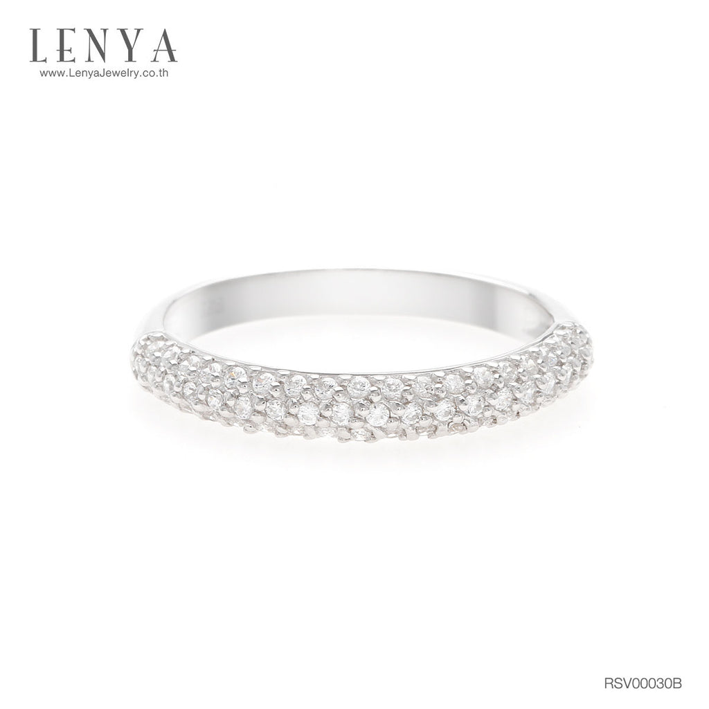 LENYA แหวนเงินแท้ 925 LENYA ETERNAL ชุบทองคำขาว ประดับด้วย SWAROVSKI ZIRCONIA สีขาว สวยคลาสสิค  เสริมบุคลิกเพิ่มความมั่นใจ