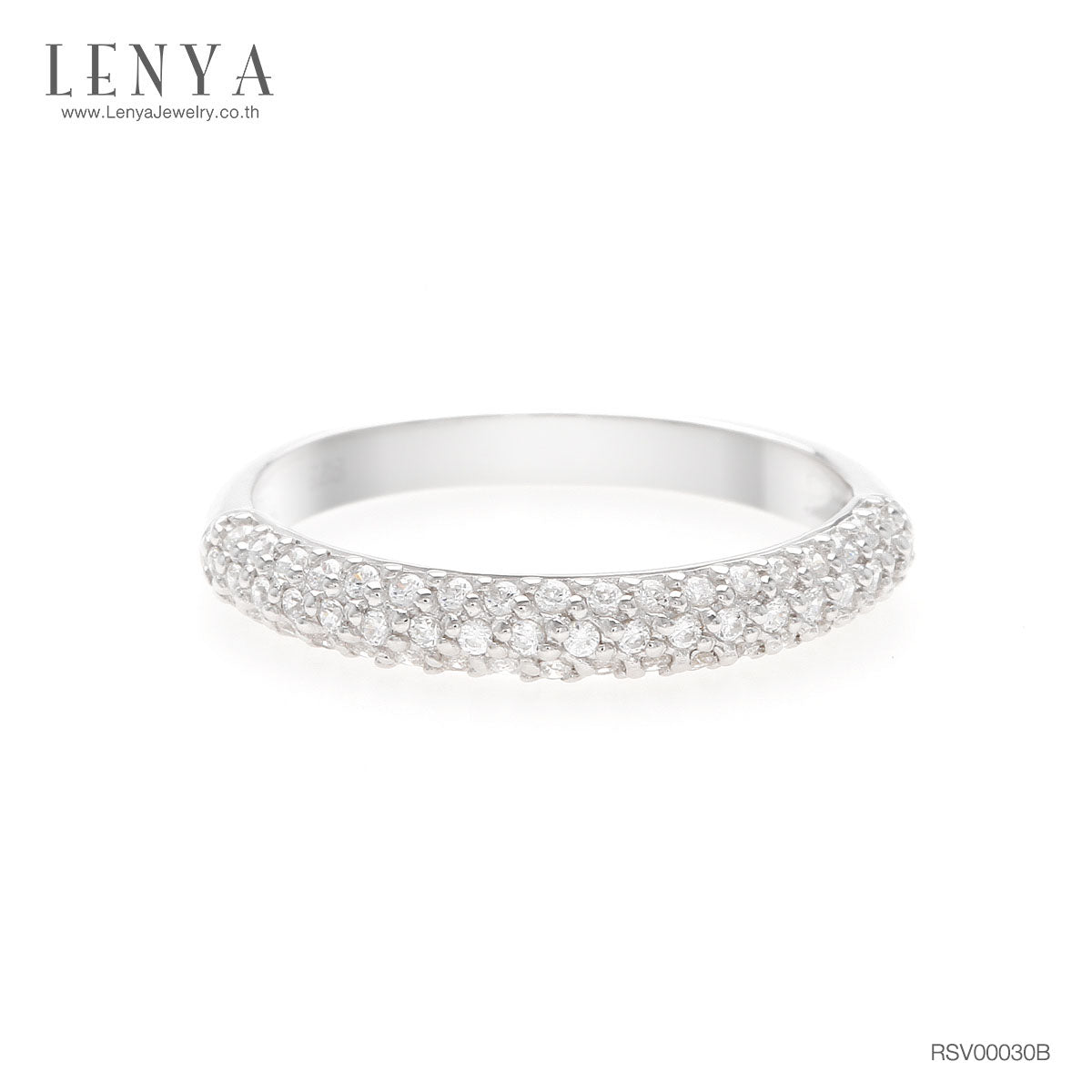 LENYA แหวนเงินแท้ 925 LENYA ETERNAL ชุบทองคำขาว ประดับด้วย SWAROVSKI ZIRCONIA สีขาว สวยคลาสสิค  เสริมบุคลิกเพิ่มความมั่นใจ