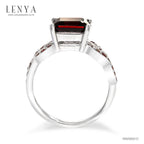 LENYA แหวนเงินแท้ ประดับพลอยโกเมน (Garnet) เสริมบุคลิกความมั่นใจ เสริมให้ร่ำรวย อัญมณีประจำเดือนมกราคม