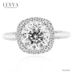 LENYA แหวนเงินแท้ 925 ชุบทองคำขาว ประดับด้วย SWAROVSKI ZIRCONIA สีขาว สวยคลาสสิค  เสริมบุคลิกเพิ่มความมั่นใจ