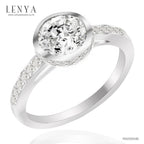 LENYA แหวน  ETERNAL ประดับด้วย SWAROVSKI ZIRCONIA รูปทรงกลม ดีไซน์เรียบหรูเป็นเอกลักษณ์ ตัวเรือนเงินแท้ชุบทองคำขาว
