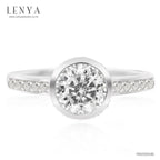 LENYA แหวน  ETERNAL ประดับด้วย SWAROVSKI ZIRCONIA รูปทรงกลม ดีไซน์เรียบหรูเป็นเอกลักษณ์ ตัวเรือนเงินแท้ชุบทองคำขาว