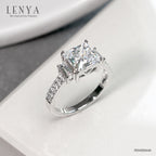 LENYA แหวน CZ Diamondlike เสริมบุคลิกและความมั่นใจ ขนาด 7 มิล ตัวเรือนเงินแท้925 ชุบทองคำขาว