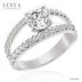 LENYA แหวน CZ สวารอฟสกี้ เซอร์โคเนีย เสริมบุคลิกความหรูหรา ขนาด 6.50 มิล ตัวเรือนเงินแท้ 925 ชุบทองคำขาว