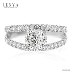 LENYA แหวน CZ สวารอฟสกี้ เซอร์โคเนีย เสริมบุคลิกความหรูหรา ขนาด 6.50 มิล ตัวเรือนเงินแท้ 925 ชุบทองคำขาว