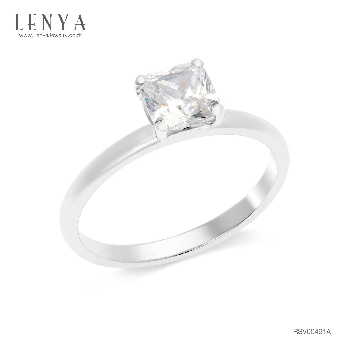 LENYA แหวนเงินแท้ ประดับด้วย Diamondlike  เสริมบุคลิกเพิ่มความมั่นใจ