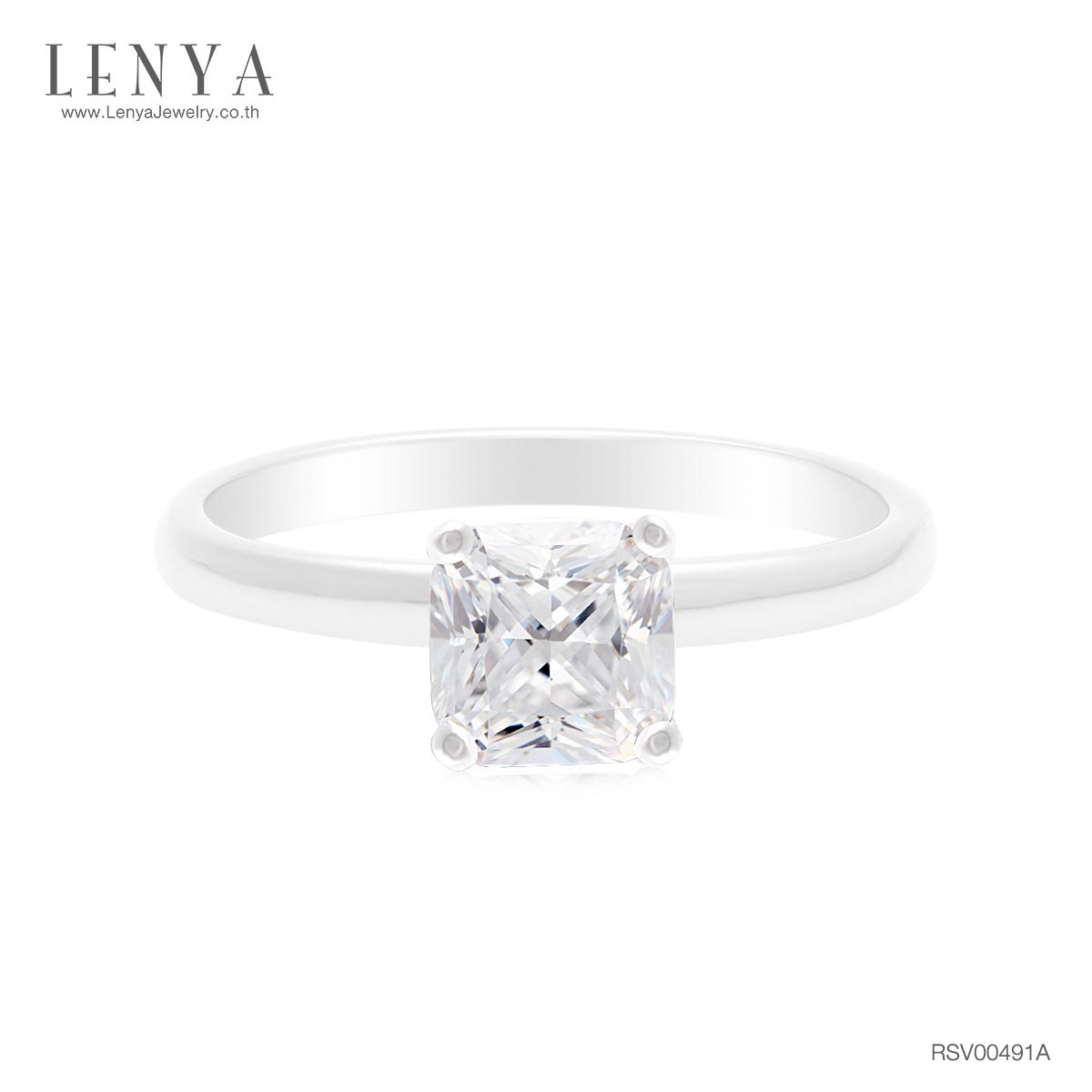 LENYA แหวนเงินแท้ ประดับด้วย Diamondlike  เสริมบุคลิกเพิ่มความมั่นใจ