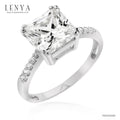 LENYA แหวนเพชร DiamondLike เพชรสี่เหลี่ยมบนดีไซน์สุดคลาสสิค บนตัวเรือนเงินแท้ชุบทองคำขาว โดนใจในทุกสถานการณ์
